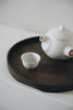 Keiichi Murakami - K-2 Black lacquered hand-carved wooden tray in Japanese chestnut
