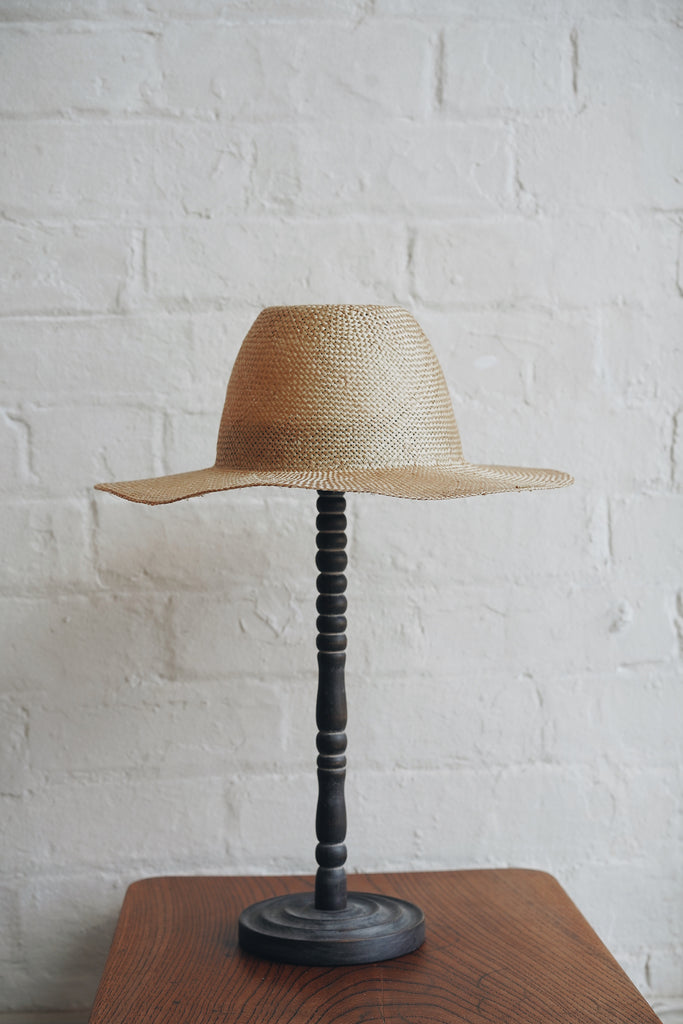 Wica Grocery - Flat Top Straw Hat with an Organic Brim