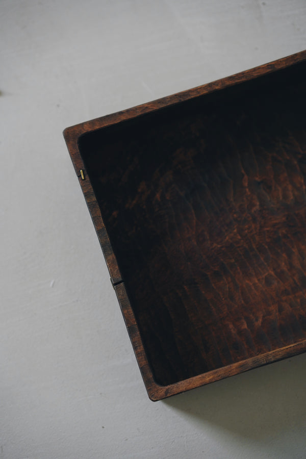 Keiichi Murakami - K-13 Black lacquered hand-carved wooden tray in Camphor wood