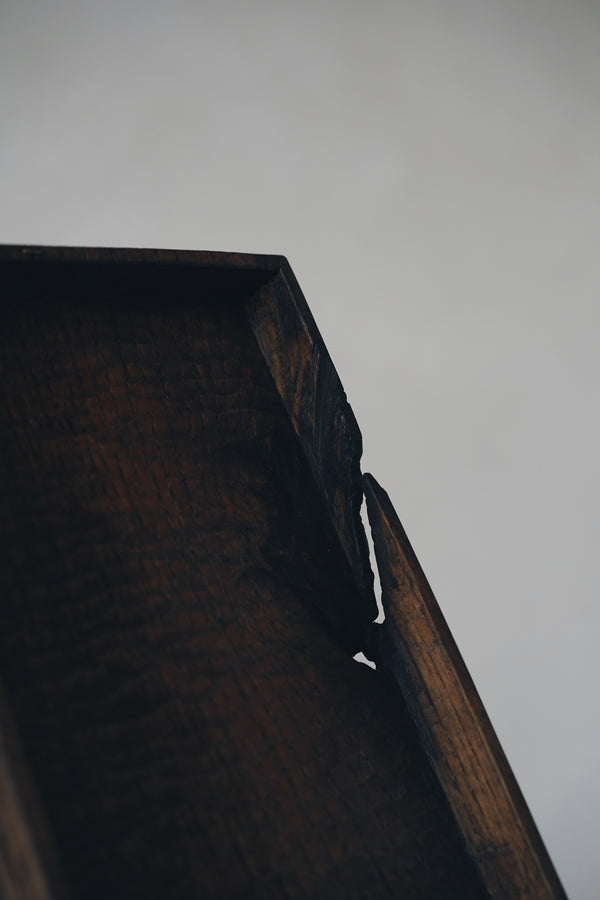 Keiichi Murakami - K-10 Black lacquered hand-carved wooden tray in Japanese chestnut