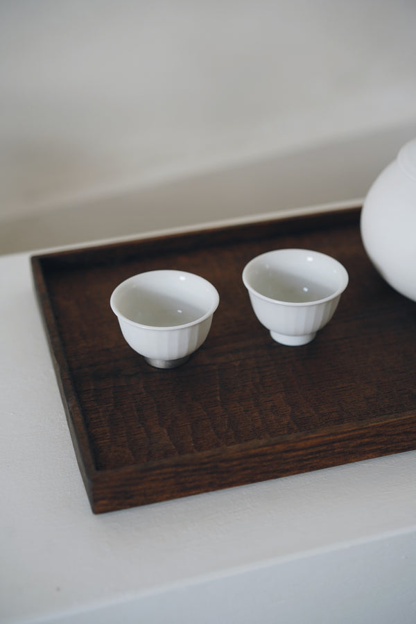 Keiichi Murakami - K-9a Black lacquered hand-carved wooden tray in Amur Cork wood