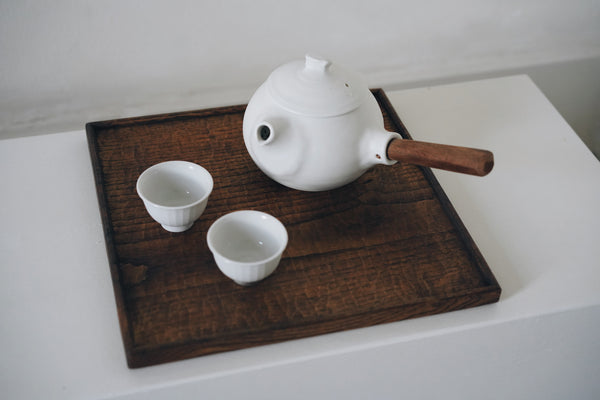 Keiichi Murakami - K-7 Black lacquered hand-carved wooden tray in Japanese chestnut