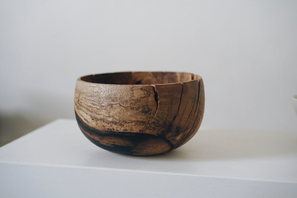Keiichi Murakami - K-16 Hand-carved wooden bowl in black persimmon wood