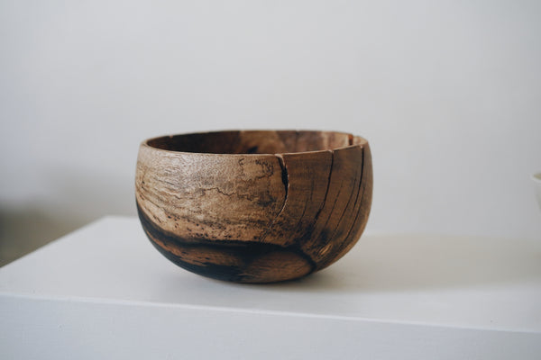 Keiichi Murakami - K-16 Hand-carved wooden bowl in black persimmon wood