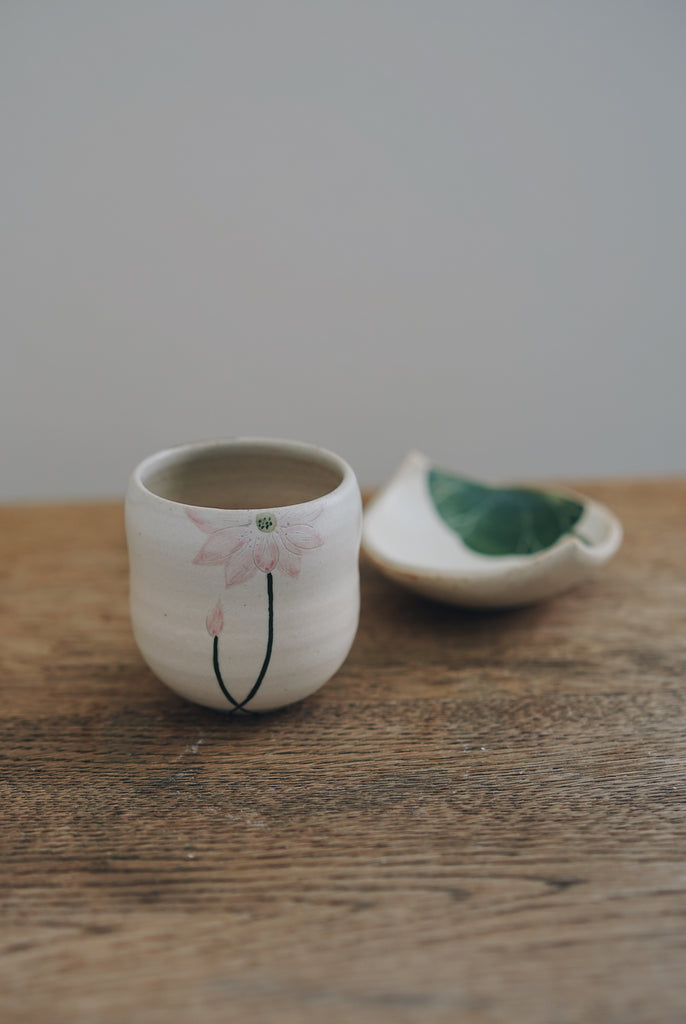 Momoko Otani - Pink Lotus Flower Tea Cup Set (OM37)