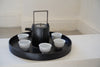 Junko Yashiro - Round wooden tray with tin lacquered motif