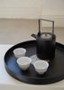 Junko Yashiro - Round wooden tray with tin lacquered motif