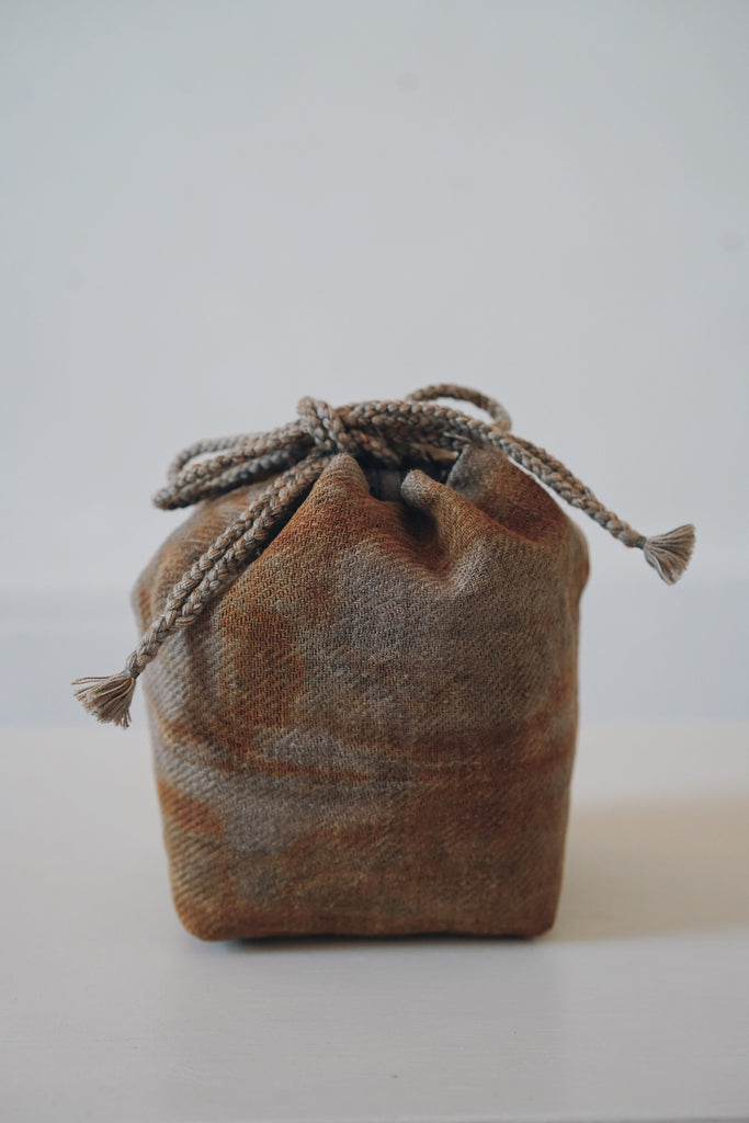 Keiko Murakami - Hand-dyed persimmon & rust dyed linen pouches