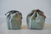 Keiko Murakami - Hand-dyed persimmon & rust dyed linen pouches