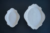 Manami Naoi - Ceramic oval relief footed plates (LAST ONE)
