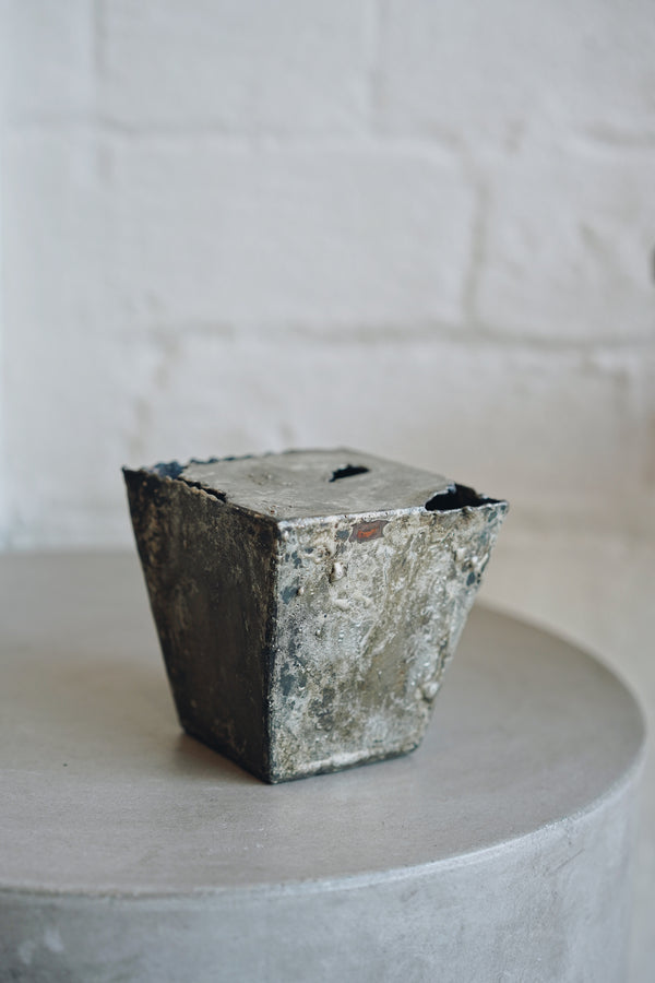 Nagako Fujita - Copper and Tin Flower Vessels with Square Base (LAST ONE)