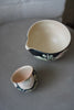 Momoko Otani - Black Pink Chrysanthemum Flower Tea Cup and Tea Cup Set (OM5)