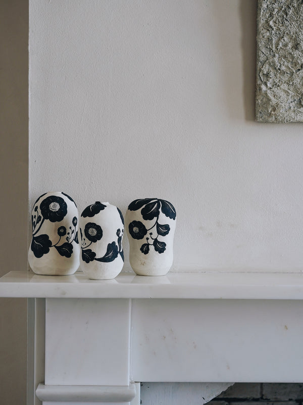 Momoko Otani - Black Flower Vases (OM27) LAST ONE