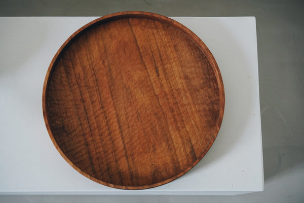 Keiichi Murakami - K-4 Hand-carved wooden tray in Japanese cherry wood
