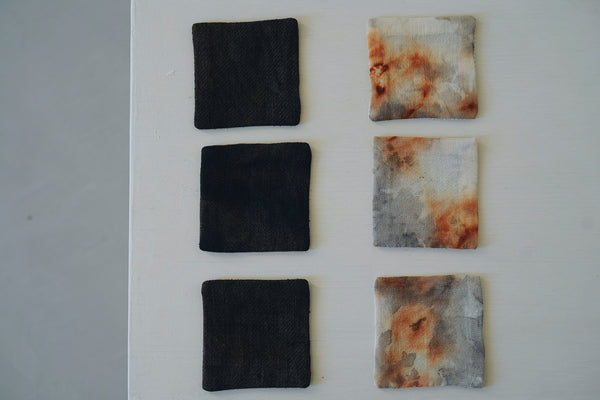 Keiko Murakami - Hand-dyed persimmon & rust dyed coasters