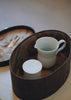 Keiko Murakami - Hand-dyed persimmon & rust dyed oval tea box storage