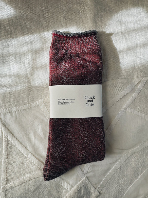 Glück und Gute - Melange Silk & Organic Cotton Double Layered Socks (LAST ONE)