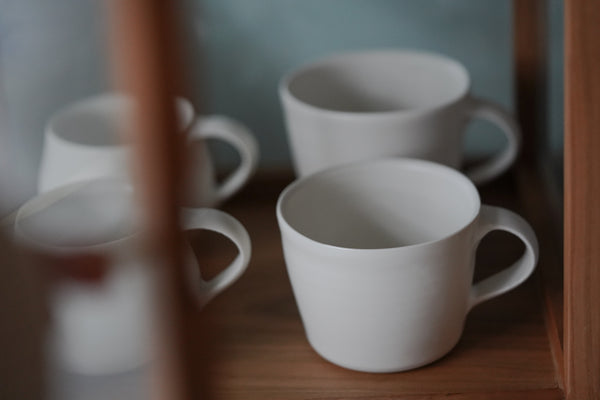 Katsufumi Baba - Matte White Porcelain Coffee Mugs