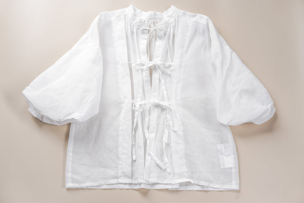 the last flower of the afternoon - Aizen Balloon Sleeve Blouse