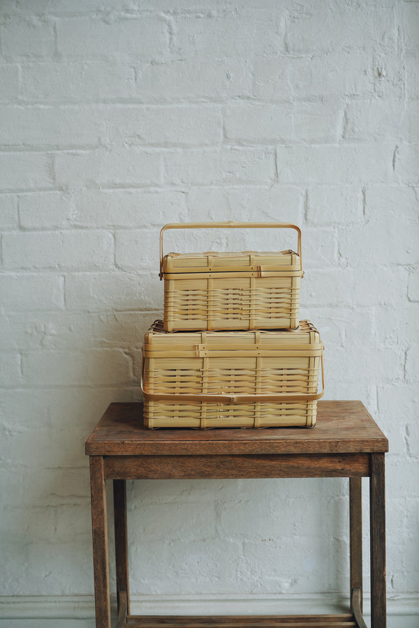 Yuki Matsuda - Hand-woven rectangular bamboo baskets with lids