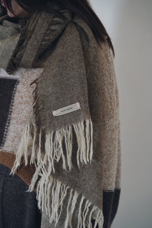 suzuki takayuki - Wool Mohair Shawl with Fringes (LAST ONE)