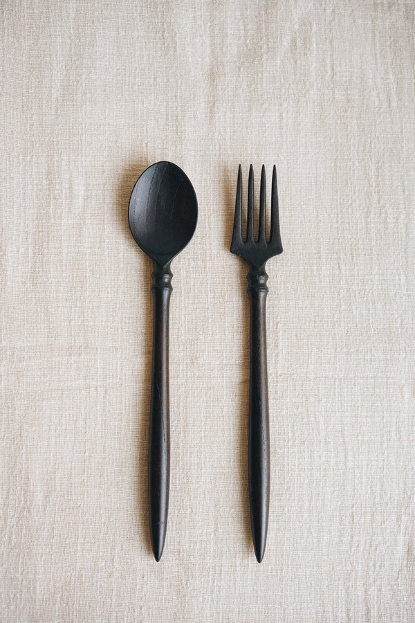 Kenta Nakanishi - Black Lacquered Wooden Cutleries