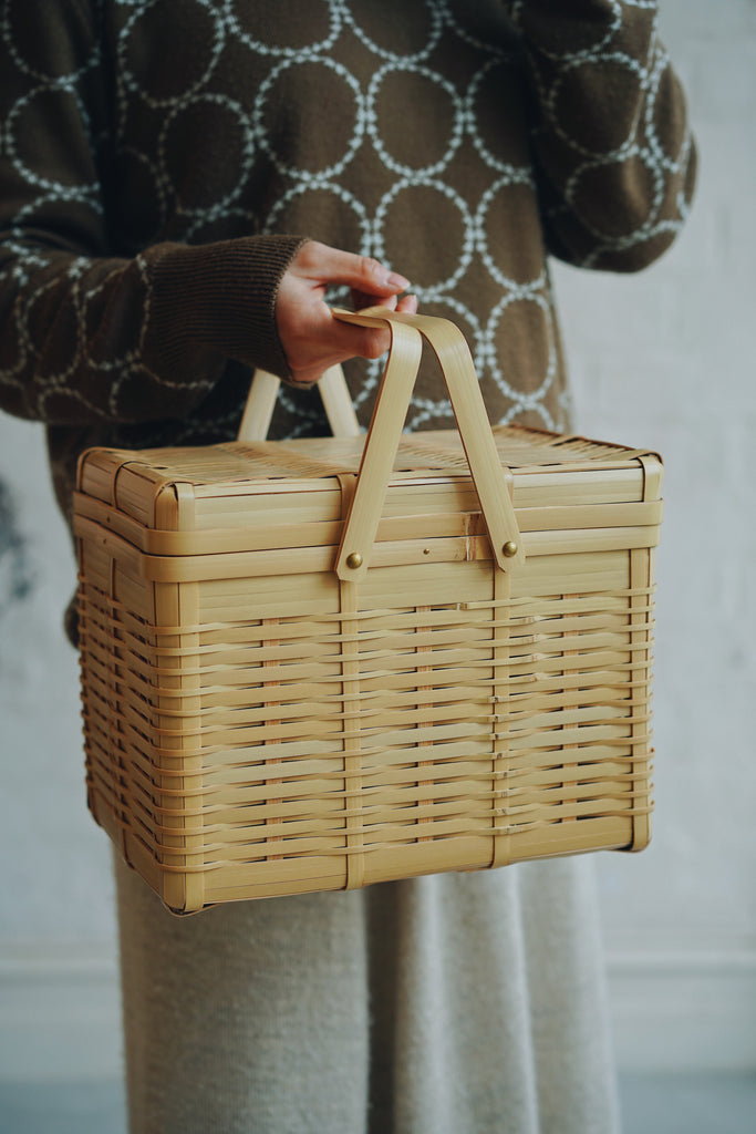 Yuki Matsuda - Hand-woven rectangular bamboo baskets with lids (LAST ONES)