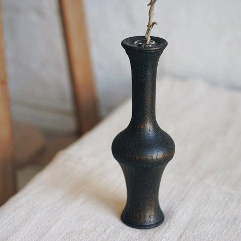 Kenta Nakanishi - Black Lacquered Wooden Vase