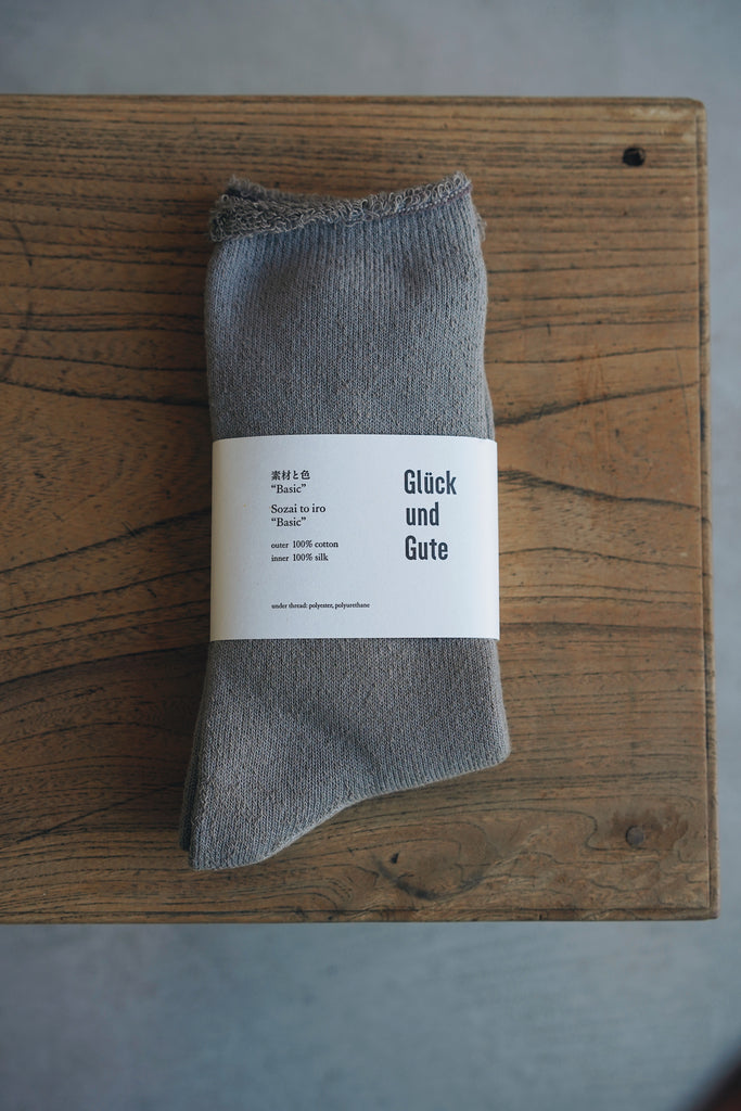 Glück und Gute - "Sozai to iro" Basic Silk and Cotton Socks