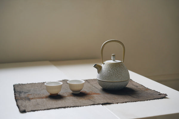 Keiko Murakami - #4 Hand-dyed persimmon & rust dyed tea mats with fringes