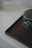 Keiichi Murakami - K-8 Black lacquered hand-carved wooden tray in Japanese chestnut
