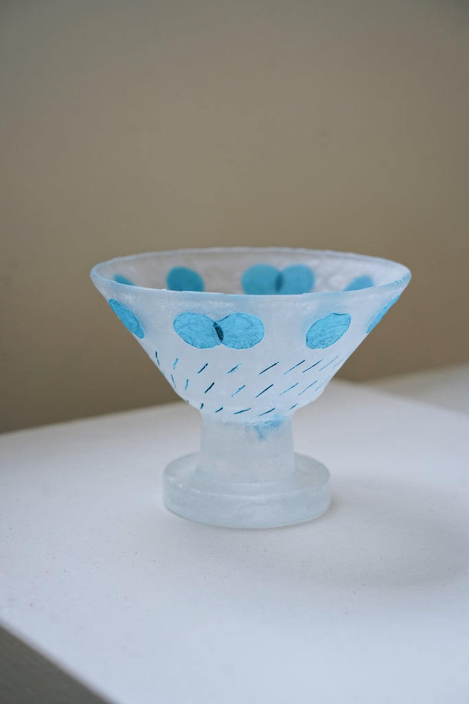 Nobuko Soda - Pâte de Verre Blue Glass Dessert Cup
