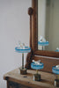 Nobuko Soda - Blue Glass Jewellery Stands with Brass Base