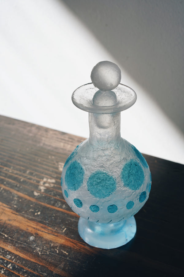 Nobuko Soda - Pâte de Verre Blue Glass Bottle