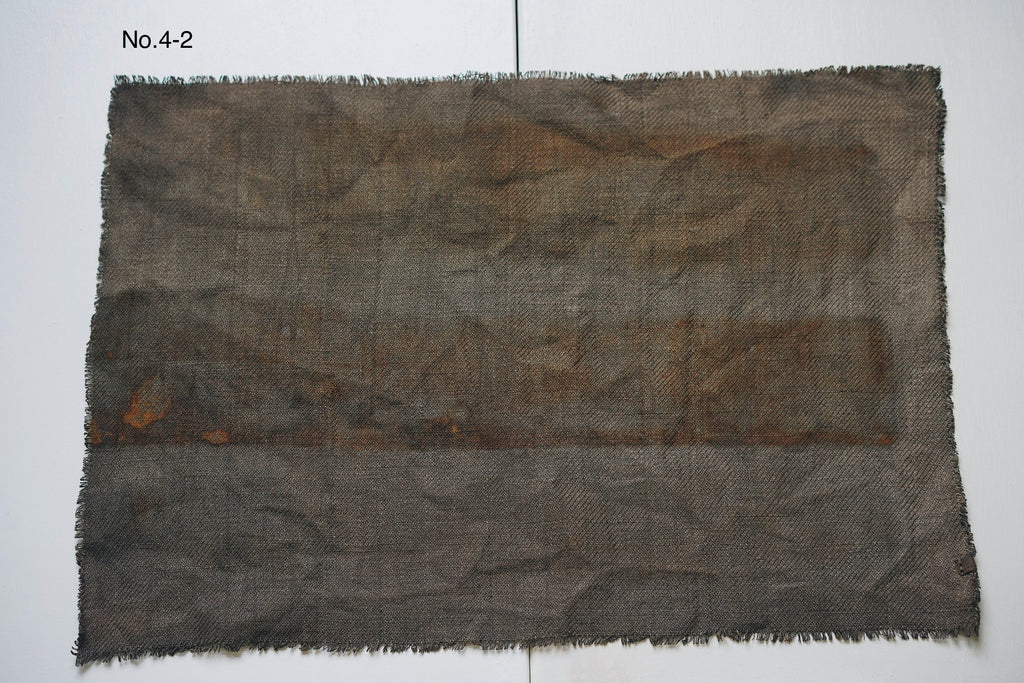 Keiko Murakami - #4 Hand-dyed persimmon & rust dyed tea mats with fringes