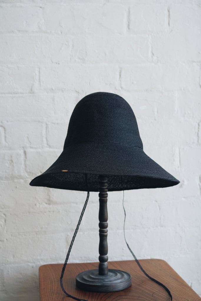 (NEW) Wica Grocery - Foldable Abaca Straw Hat Black