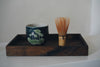 Keiichi Murakami - K-10 Black lacquered hand-carved wooden tray in Japanese chestnut