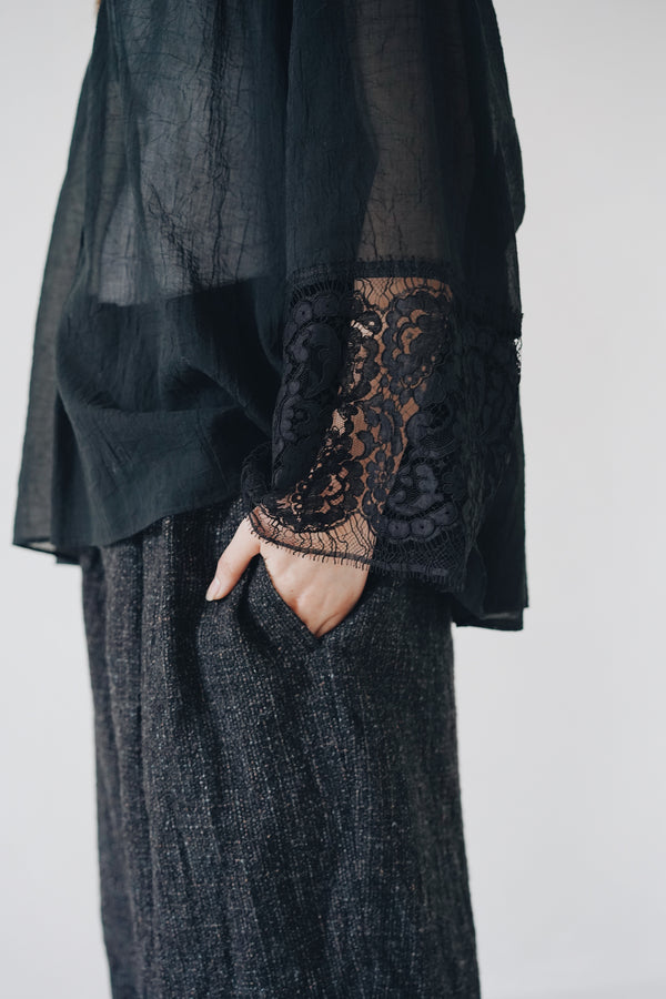 SUSURI - Owl Tunic Laced Blouse (LAST ONE)