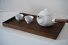 Keiichi Murakami - K-9a Black lacquered hand-carved wooden tray in Amur Cork wood