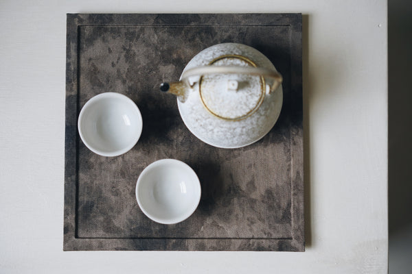 Keiko Murakami - #8 Hand-dyed persimmon & rust dyed tea tray square