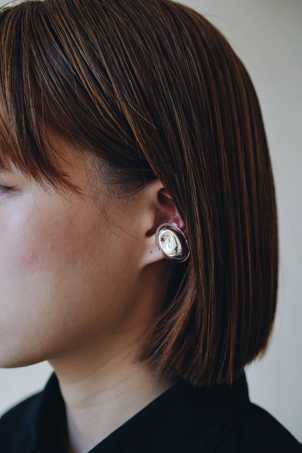 Haruna Sugie - SUGATA Silver Mirror Glass Ear Cuffs