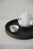Keiichi Murakami - K-3 Black lacquered hand-carved wooden tray in Japanese chestnut