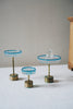 Nobuko Soda - Blue Glass Jewellery Stands with Brass Base