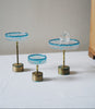 Nobuko Soda - Blue Glass Jewellery Stands with Brass Base