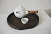 Keiichi Murakami - K-2 Black lacquered hand-carved wooden tray in Japanese chestnut