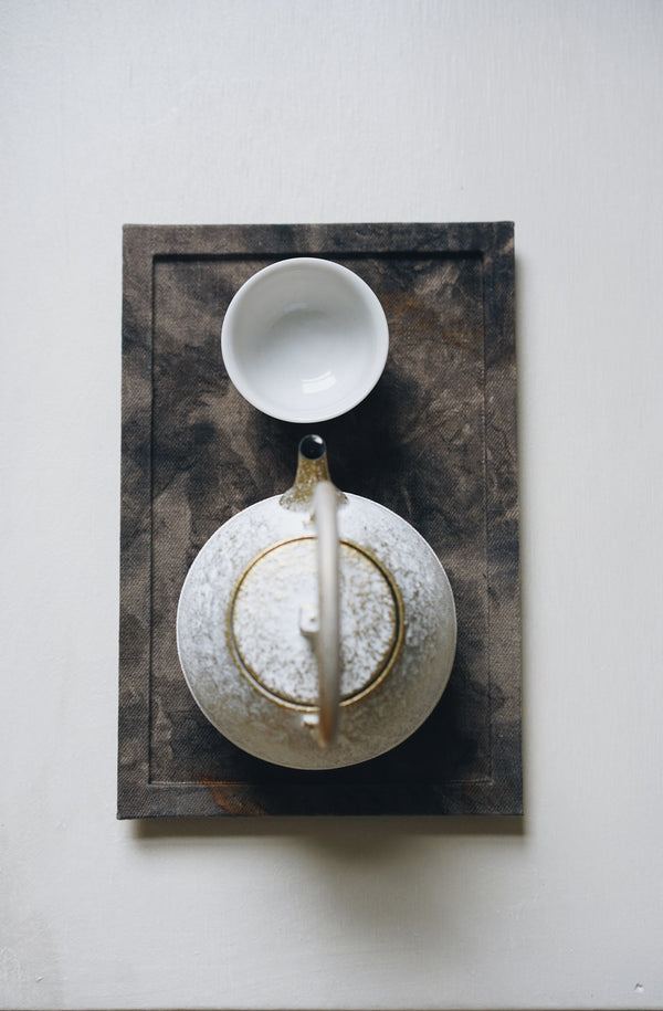 Keiko Murakami - #10 Hand-dyed persimmon & rust dyed tea tray small