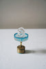 Nobuko Soda - Blue Glass Jewellery Stands with Brass Base