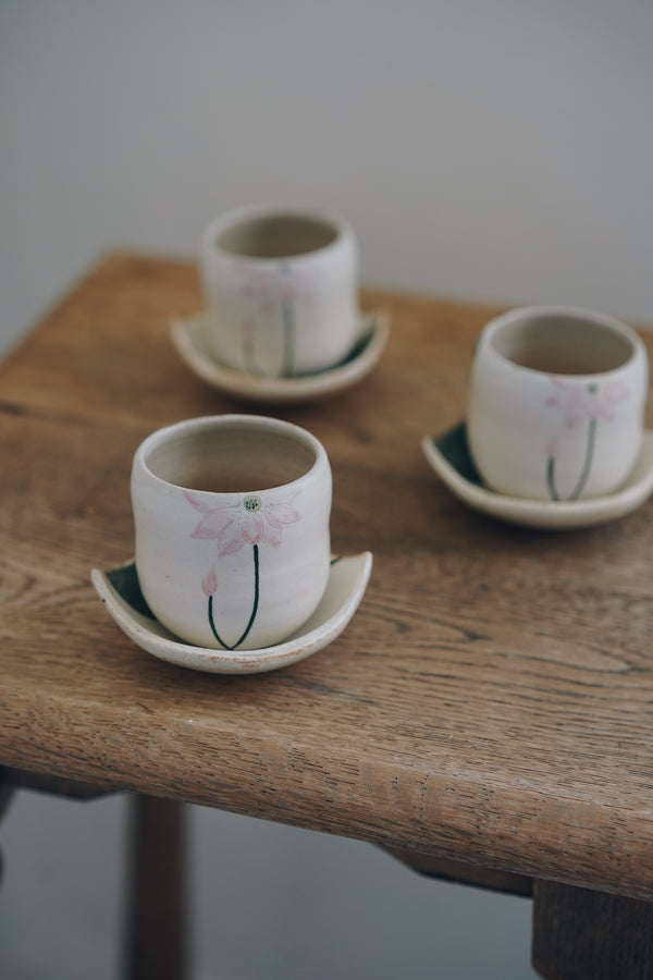 Momoko Otani - Pink Lotus Flower Tea Cup Set (OM37)