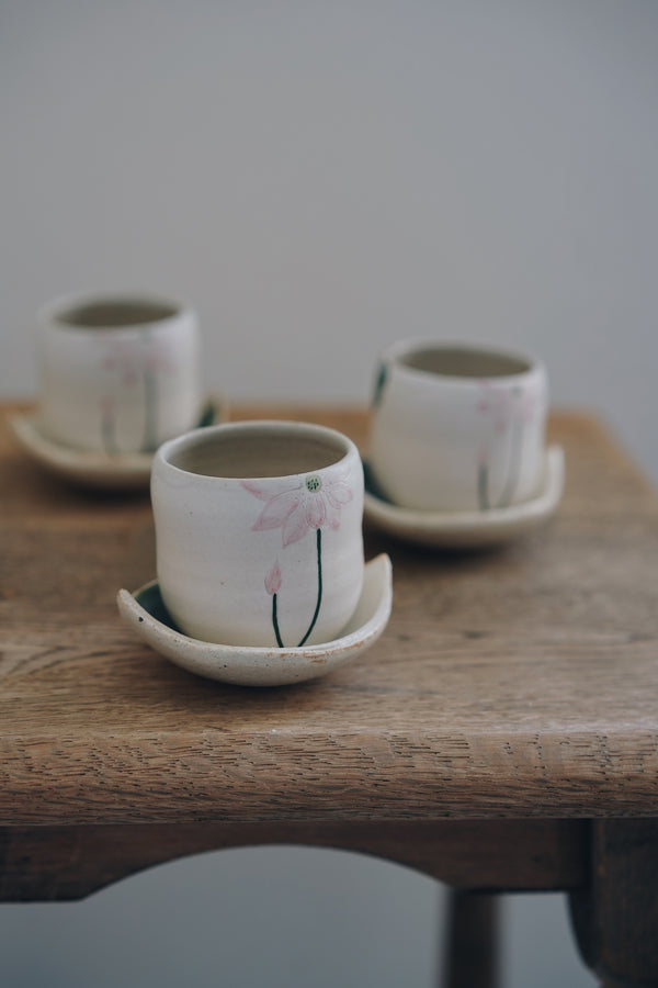 Momoko Otani - Pink Lotus Flower Tea Cup Set (OM37)