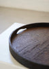 Keiichi Murakami - #3 Black lacquered round wooden tray in Japanese walnut